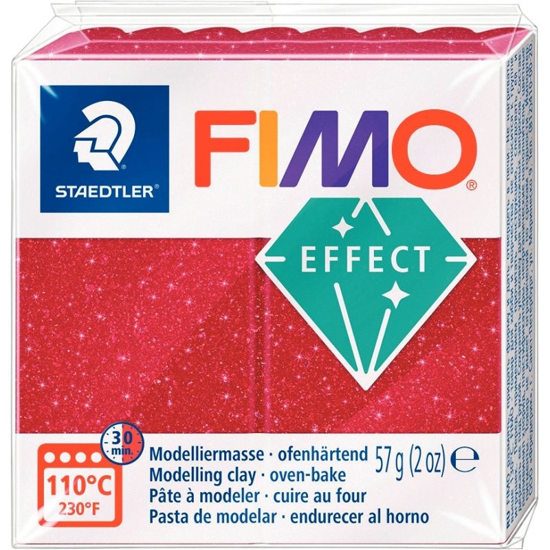 Sachet de 6 pains de 57 grammes de pâte à modeler Fimo Effect pailleté