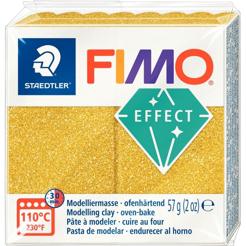 Sachet de 6 pains de 57 grammes de pâte à modeler Fimo Effect pailleté