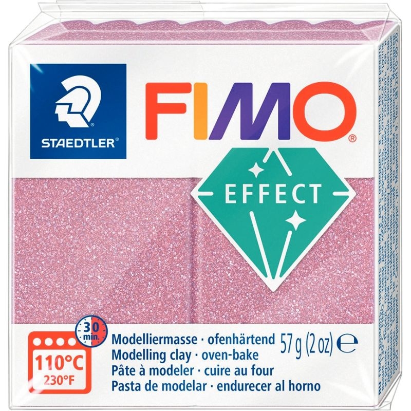 Sachet de 6 pains de 57 grammes de pâte à modeler Fimo Effect pailleté