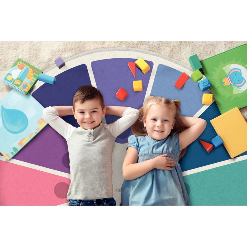 Tapis diamètre 200cm arc en ciel