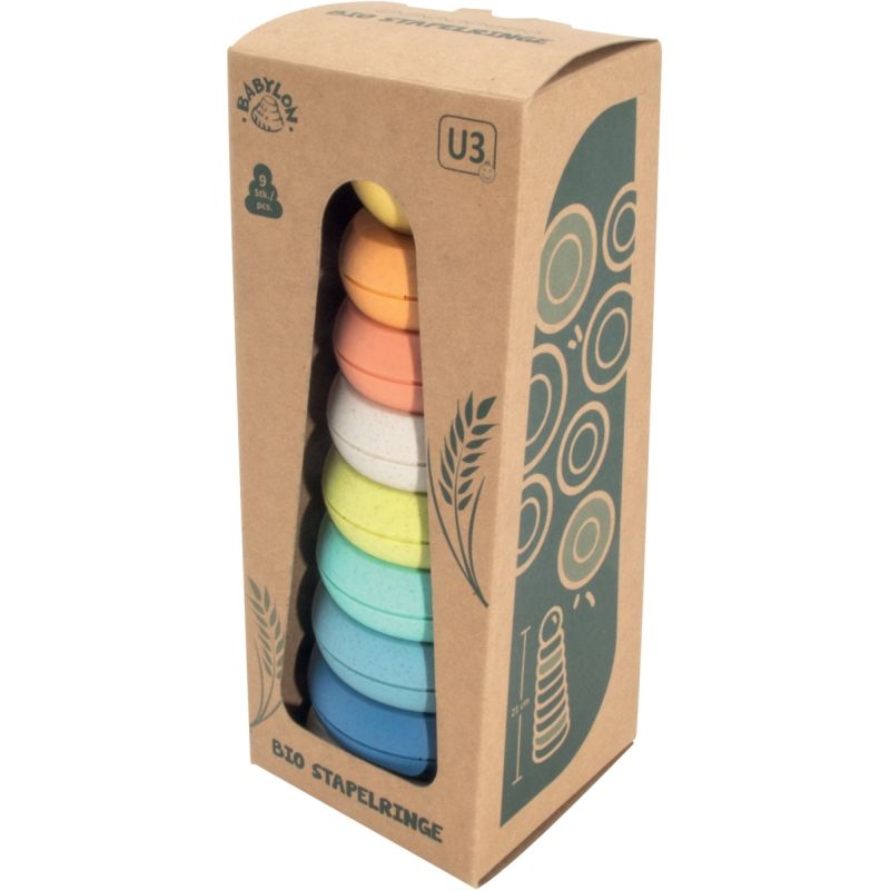 Anneaux à empiler en plastique recyclé, 9 pièces