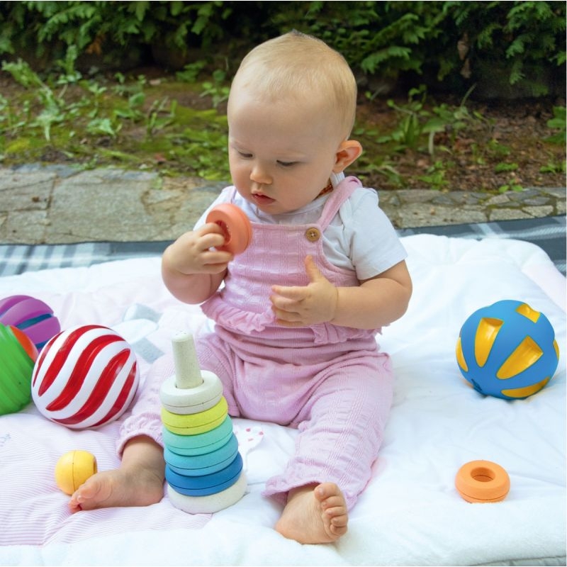 Anneaux à empiler en plastique recyclé, 9 pièces