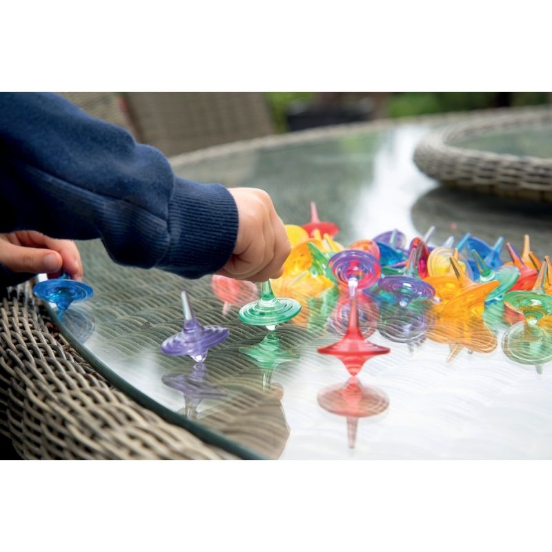 Baril de 36 toupies d.3.7cm assorties