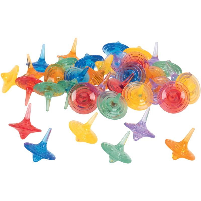 Baril de 36 toupies d.3.7cm assorties