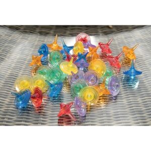 Baril de 36 toupies d.3.7cm assorties