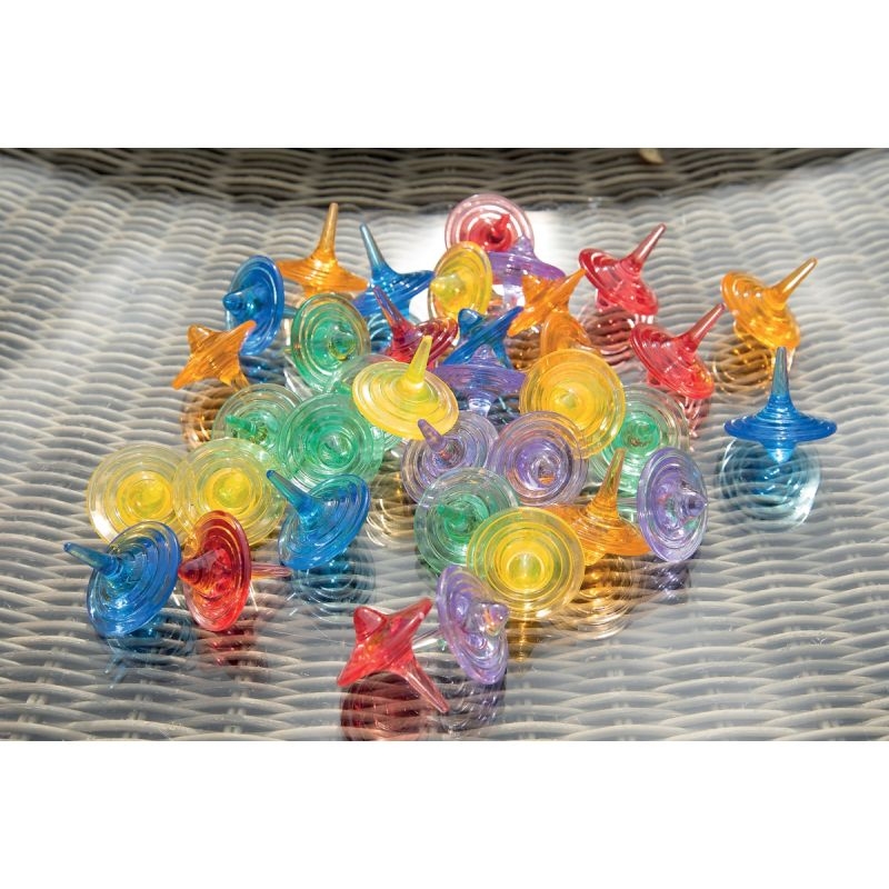 Baril de 36 toupies d.3.7cm assorties