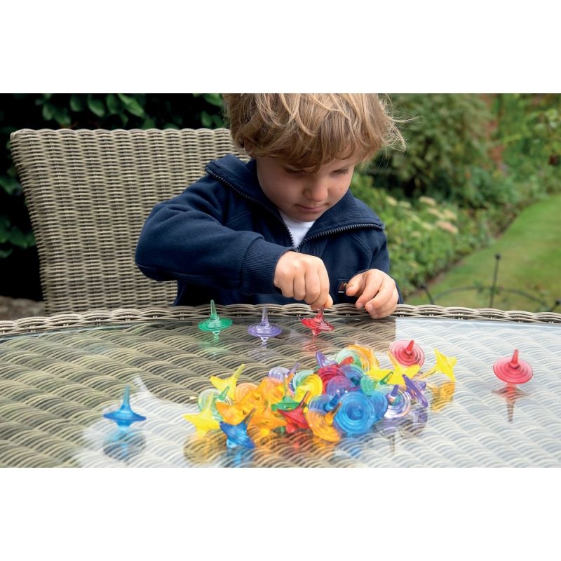 Baril de 36 toupies d.3.7cm assorties