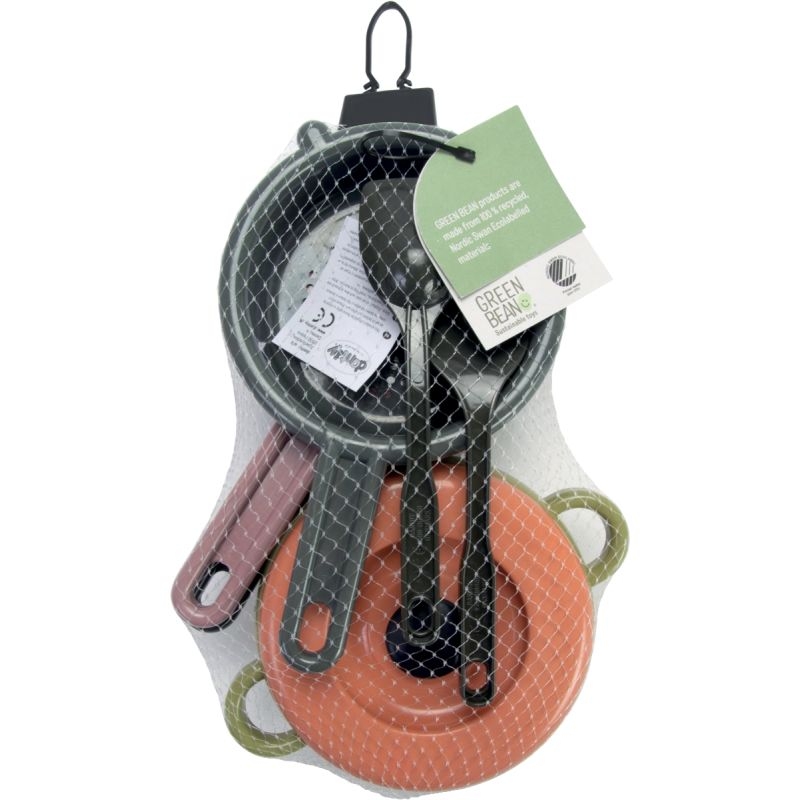 Batterie de cuisine en plastique recyclé, 7 pièces