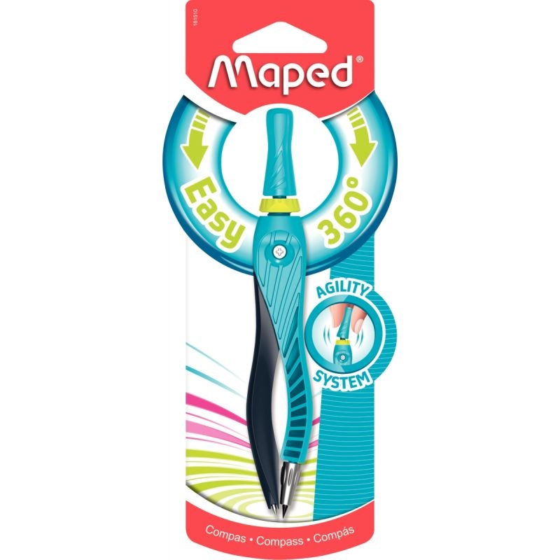 Blister compas KID’Z 360° mine coloris assortis