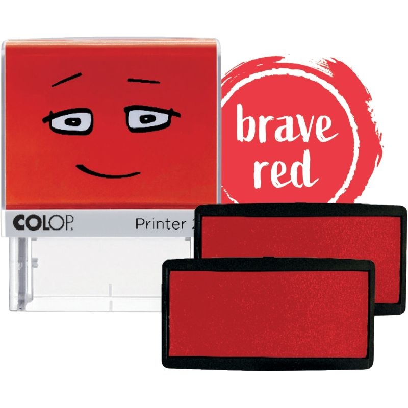 Blister de 2 cassettes d’encrage rouge