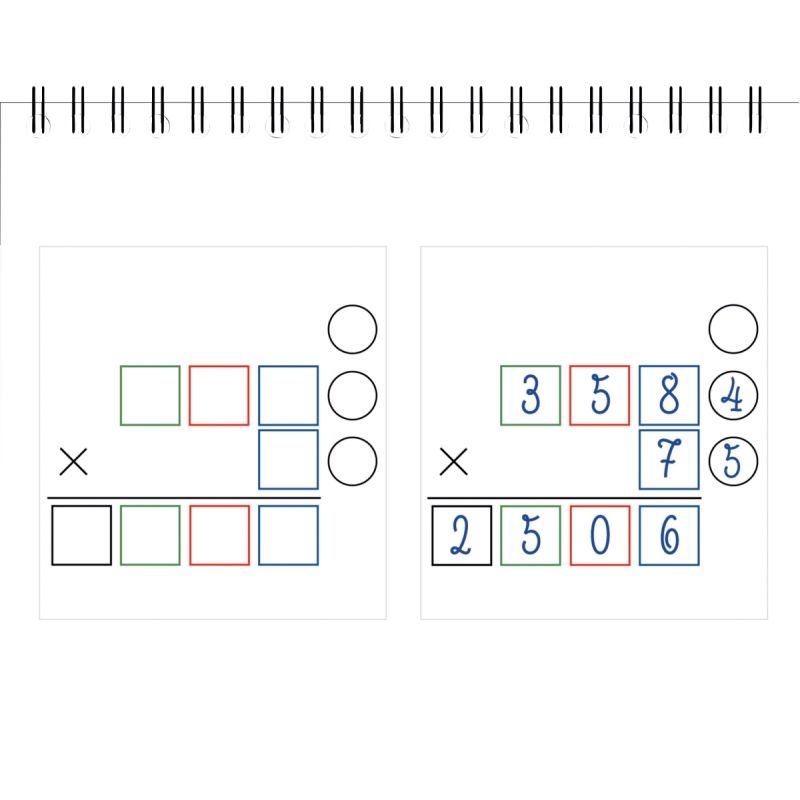 Bloc de gabarits de multiplications, 80 étiquettes