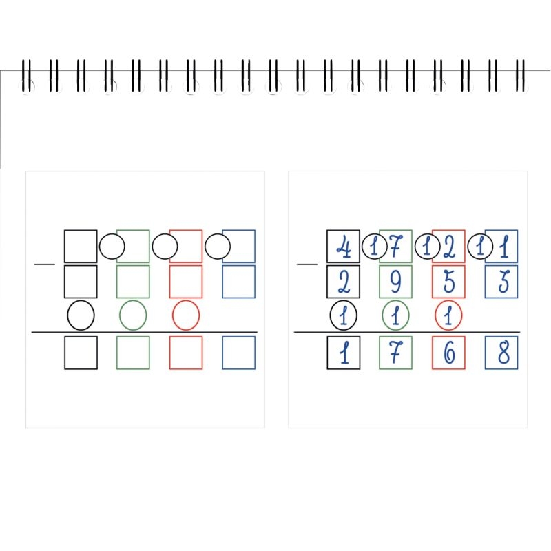 Bloc de gabarits de soustractions, 60 étiquettes