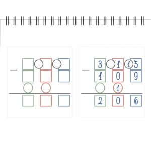 Bloc de gabarits de soustractions, 60 étiquettes