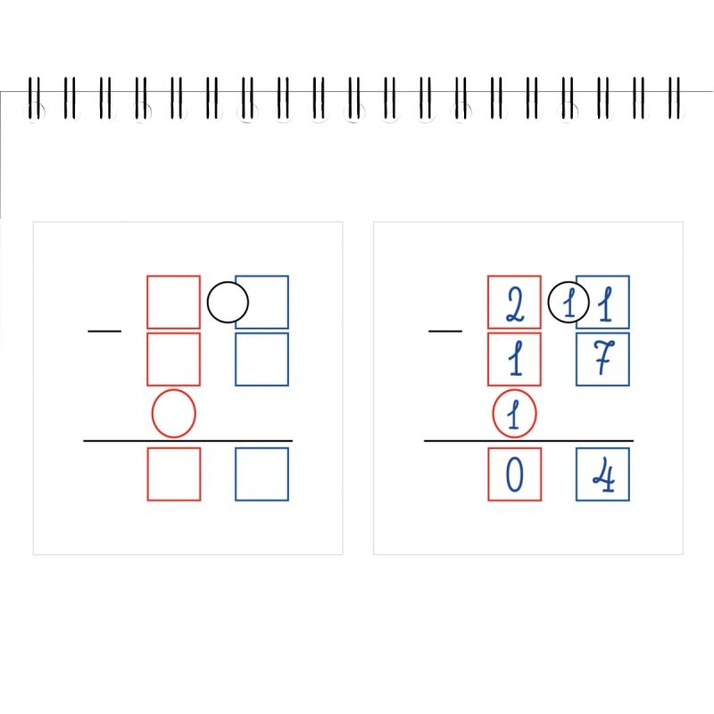 Bloc de gabarits de soustractions, 60 étiquettes