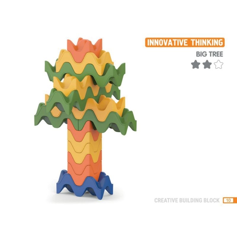 Blocs de construction forme vague, 90 pièces