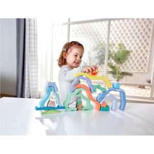 Blocs à empiler en bois, nature et animaux