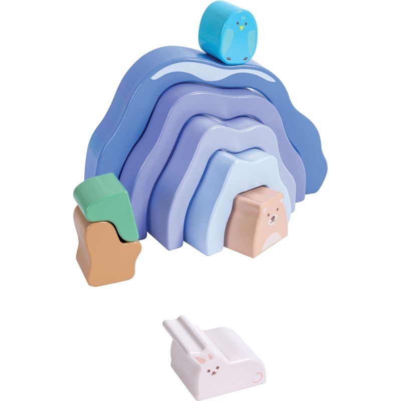 Blocs à empiler en bois, nature et animaux