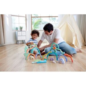 Blocs à empiler en bois, nature et animaux