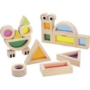 Blocs sensoriels translucides en bois, 18 pièces