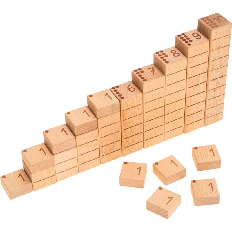 Boite 29 blocs numériques en bois