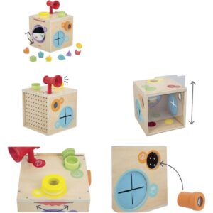 Boite d’activités sensorielles en bois, grand modèle
