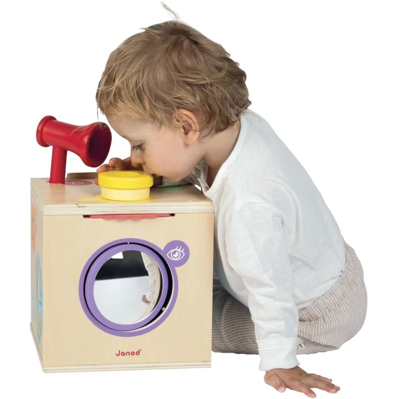 Boite d’activités sensorielles en bois, grand modèle