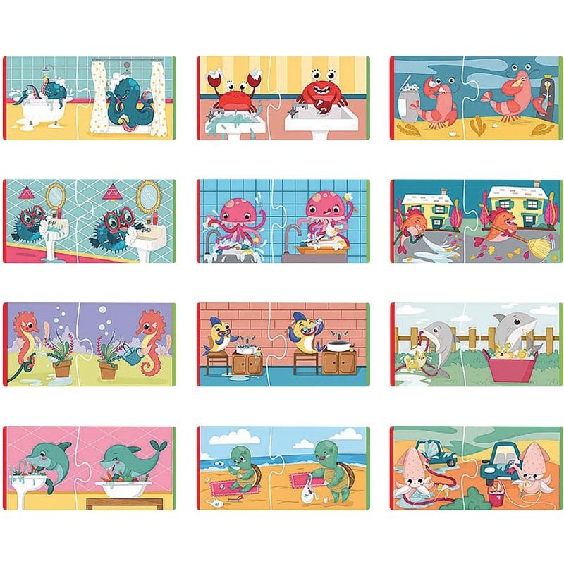 Boite de 12 puzzles duo, préserver l’eau