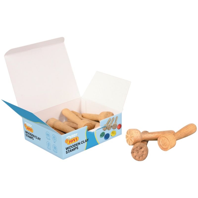 Boite de 12 tampons empreintes en bois