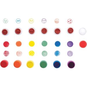 Boite de 24 encreurs + 24 tampons émotions diamètre 3.5cm