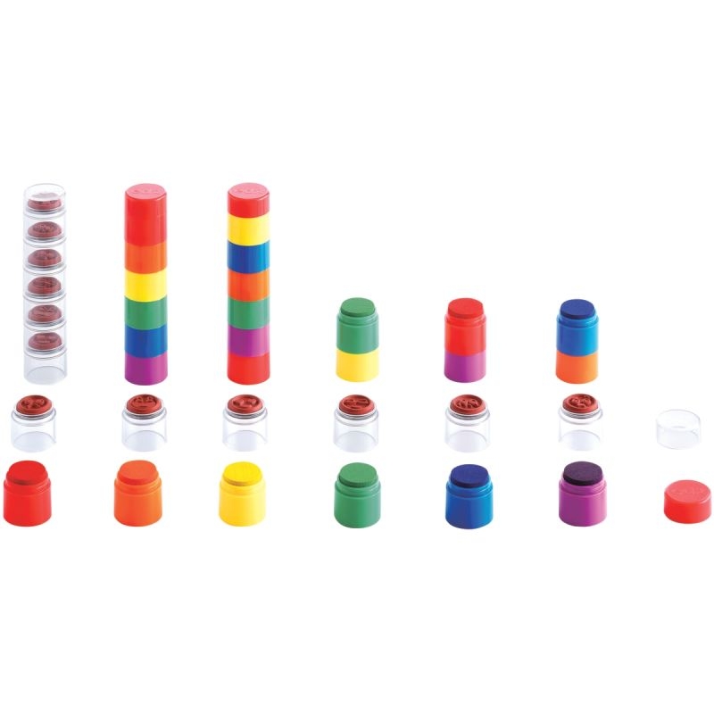 Boite de 24 encreurs + 24 tampons émotions diamètre 3.5cm