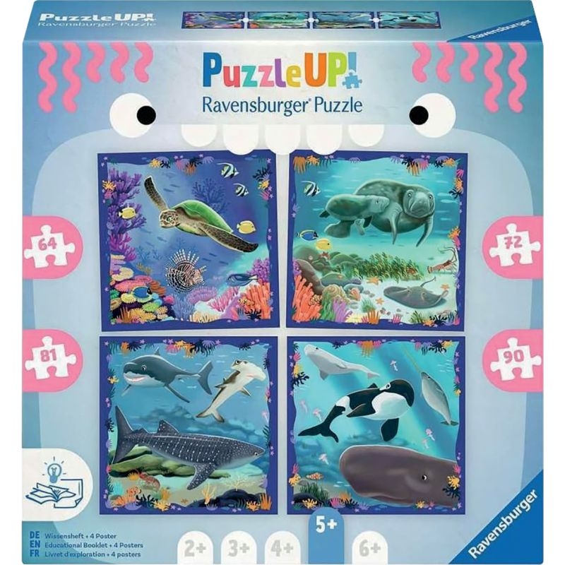 Boite de 4 puzzles UP progressifs, les animaux marins
