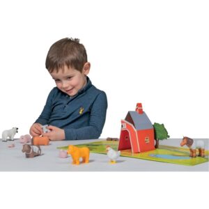 Boite de 7 mini puzzles 3D magnétiques, animaux de la ferme