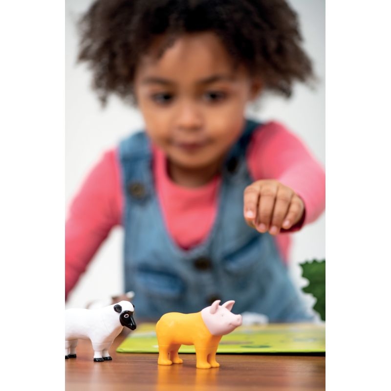 Boite de 7 mini puzzles 3D magnétiques, animaux de la ferme