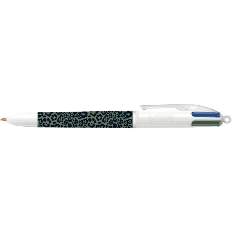 Boîte de 12 stylos bille 4 couleurs Léopard assortis