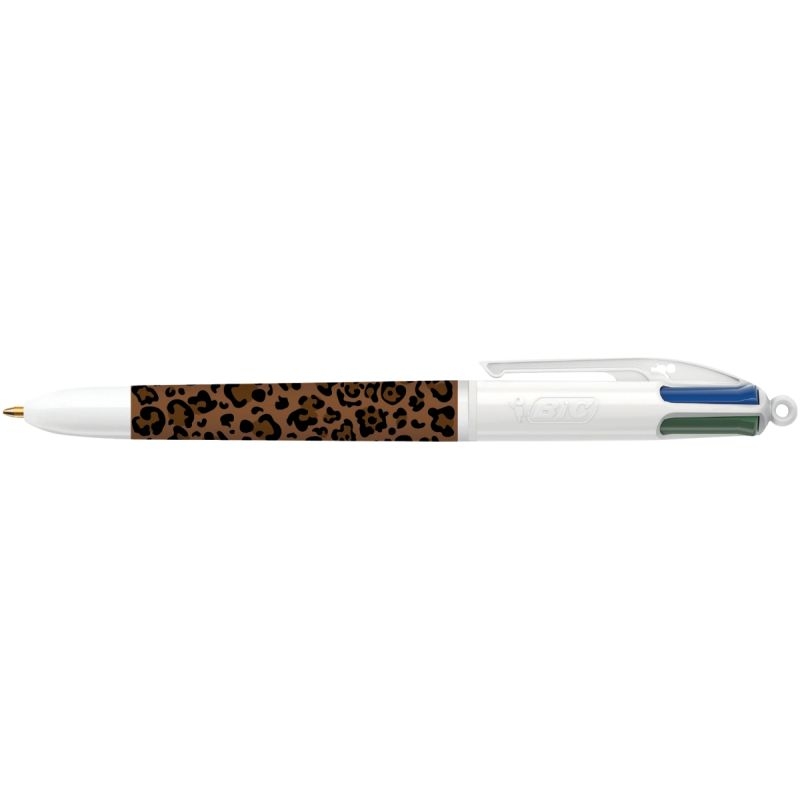Boîte de 12 stylos bille 4 couleurs Léopard assortis