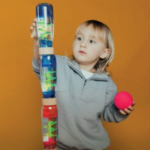 Bouteille sensorielle spirale bleue