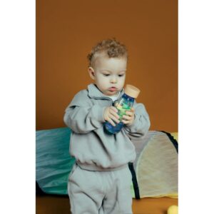 Bouteille sensorielle spirale bleue