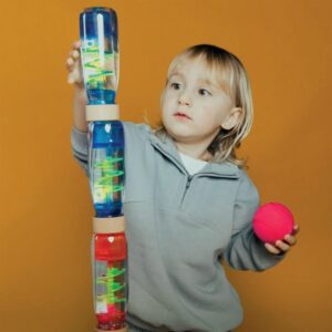 Bouteille sensorielle spirale rose