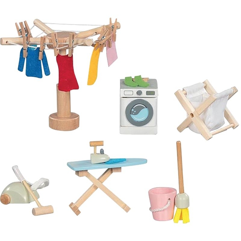 Buanderie pour maison de poupées, 29 éléments
