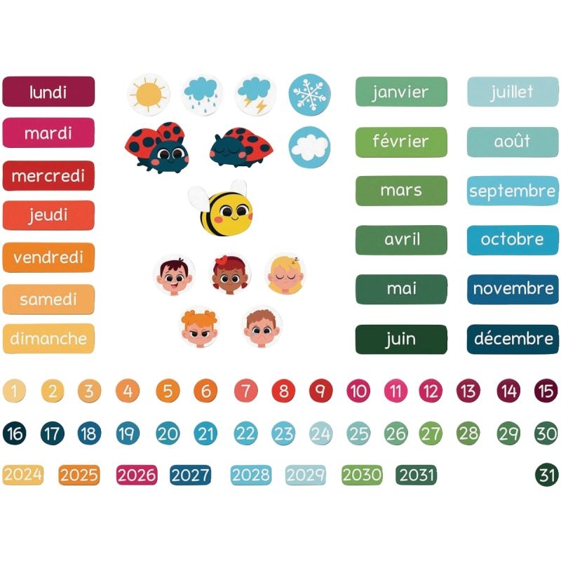 Calendrier magnétique à suspendre