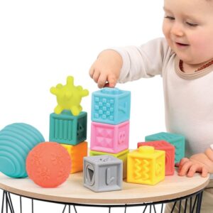 Coffret d’éveil, 6 balles et 6 cubes en PVC