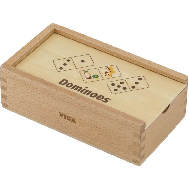 Coffret de 28 dominos en bois la ferme