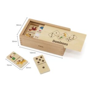 Coffret de 28 dominos en bois la ferme