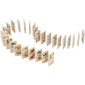Coffret de 28 dominos en bois la ferme