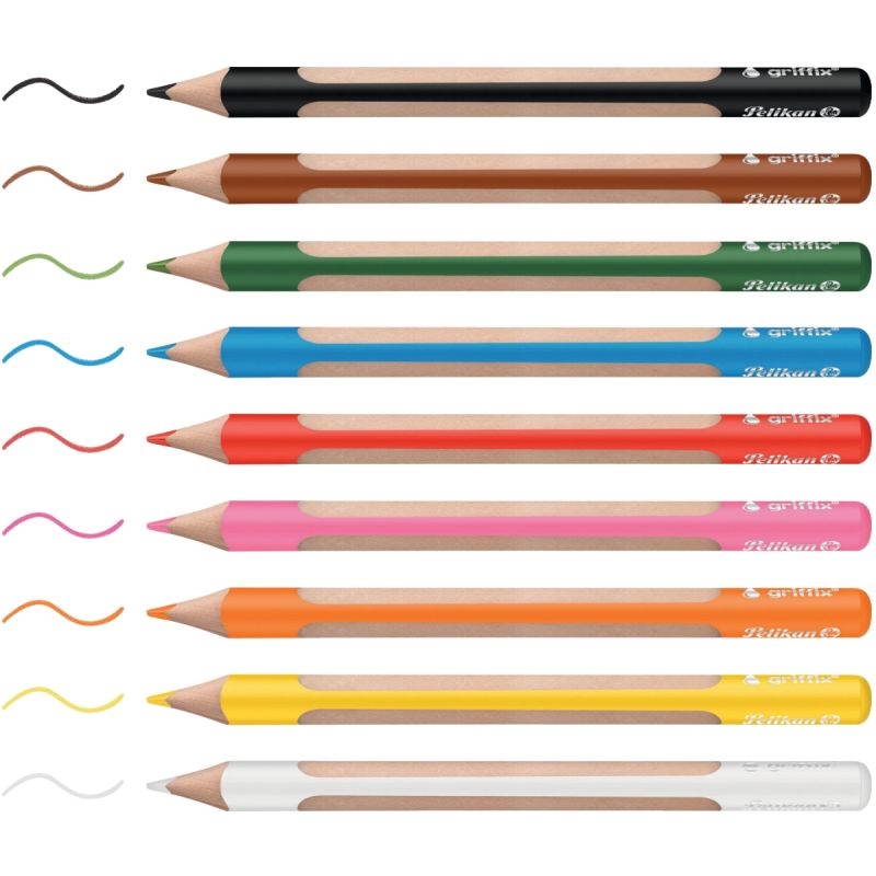 Etui de 9 crayons de couleurs Griffix assortis