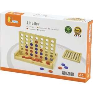 Jeu 4 en ligne en bois 29x19cm