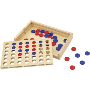 Jeu 4 en ligne en bois 29x19cm