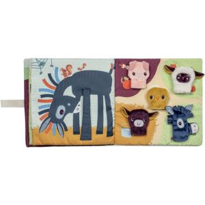 Livre bébés à la ferme + 5 marionnettes LILLIPUTIENS