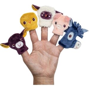 Livre bébés à la ferme + 5 marionnettes LILLIPUTIENS