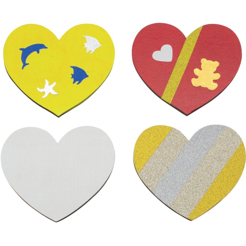 Lot de 10 magnets entoilées coeur diamètre 7.5cm